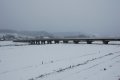 鳴子温泉　川渡大橋の冬景色